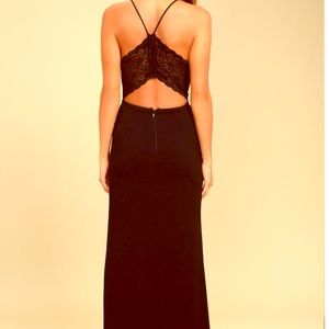 Lulus Black Backless Lace Maxi Dress!!